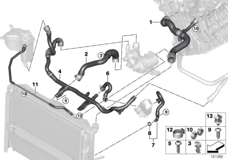 BMW Entlüftungsleitung Kühler oben E81 E82 E84 E87 E88 E90 E91 E9