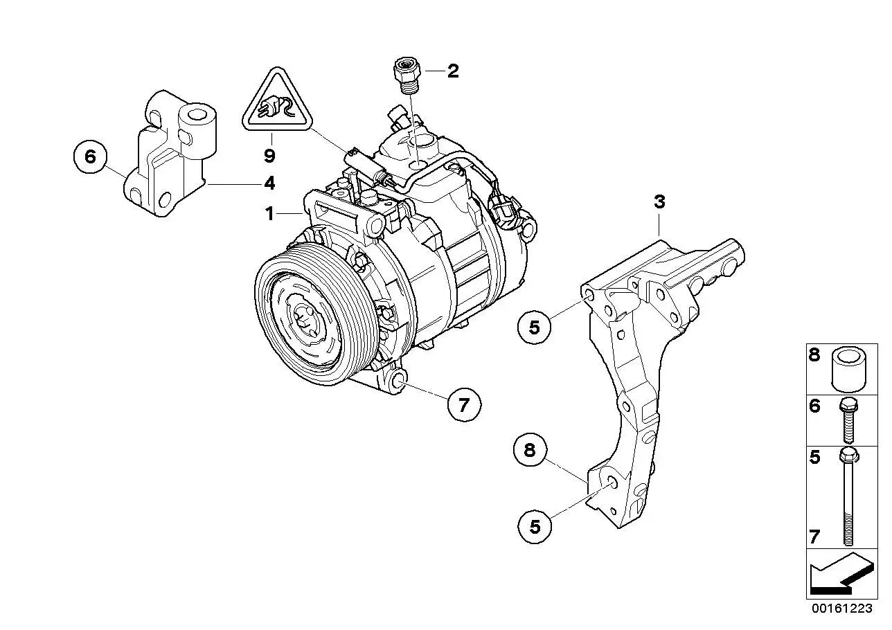 BMW Klimakompressor E60 E61 E63 E64 E90 E92 E93 64509180550 - 3er