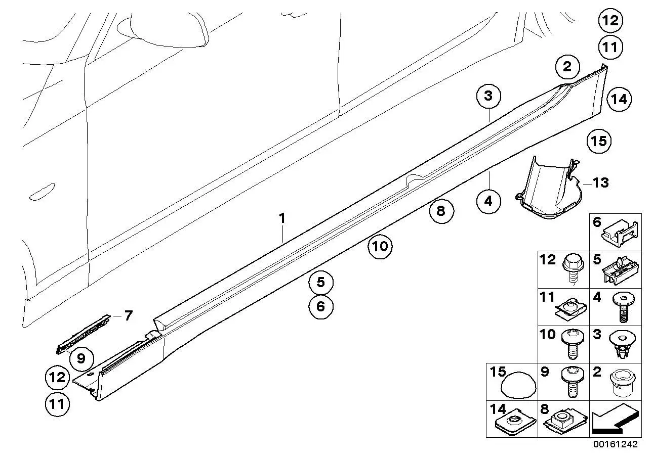 BMW Distanzclip E60 E61 E63 E64 51717066226 - 5er, 6er