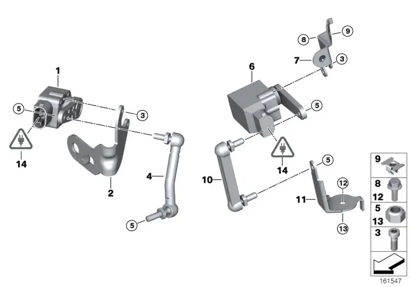 BMW Halter Höhenstandssensor hinten E82 E90 E92 E93 37142283614 -