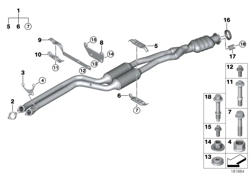 BMW Vorrohrhalter E90 E91 E92 E93 18207524534 - Bildposition 09
