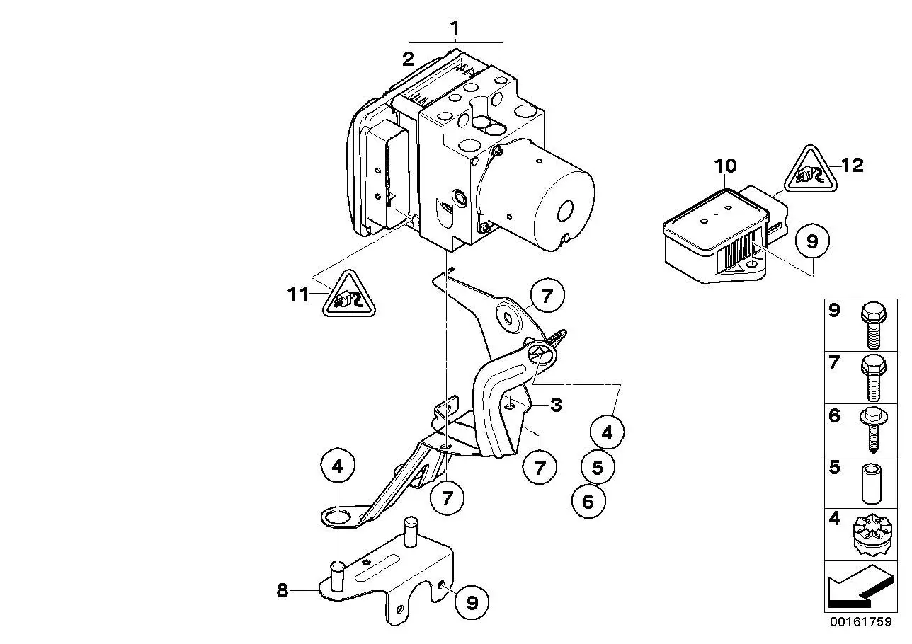 BMW Zwischenhalter Hydroaggregat E60 E61 E63 E64 34516766776 - Bi