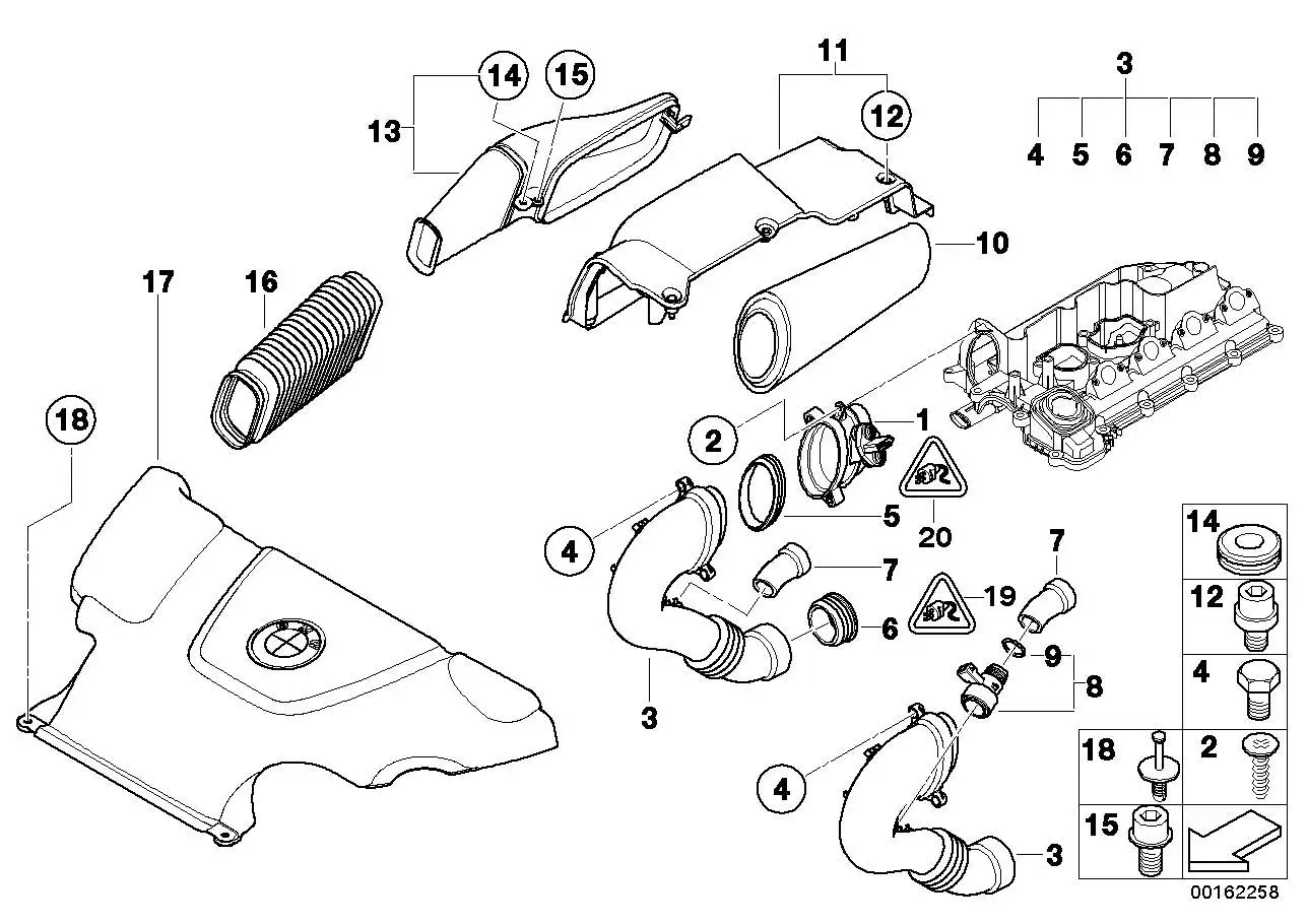 BMW Luftrohr E46 E60 E61 E83 13717790552 - 3er, 5er, X3
