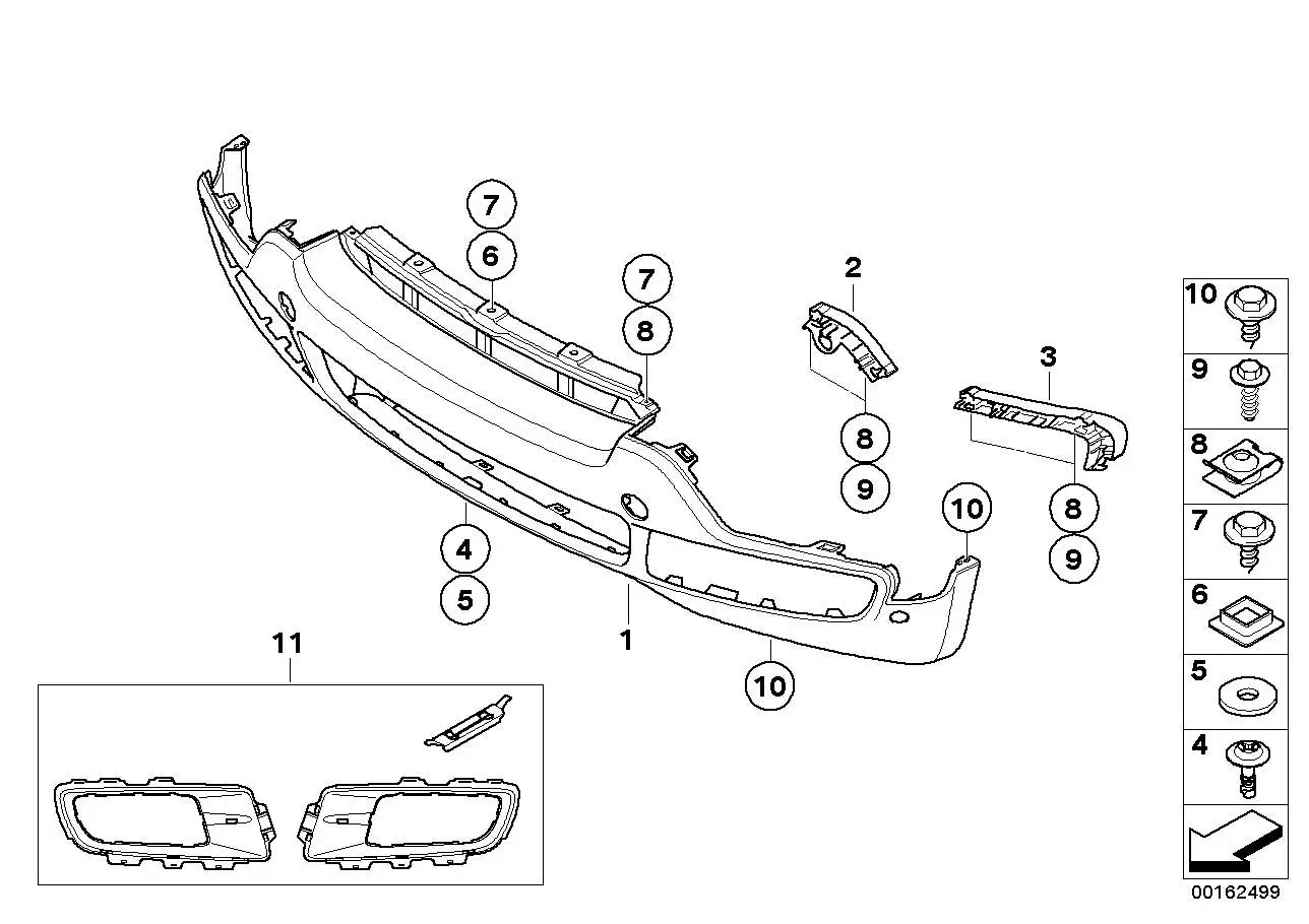 BMW Reparatursatz Stossfänger vorn E70 51117172450 - Bildposition