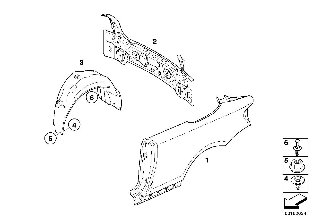 BMW Abdeckung Radhaus hinten rechts E82 E88 51717166250 - 1er E88