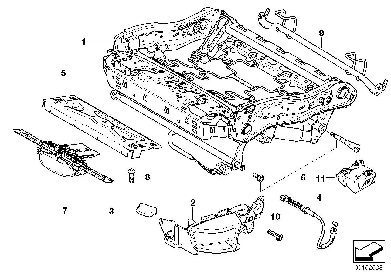 BMW Bowdenzug Längsverstellung E60 E61 E70 E71 E72 52107068603 -