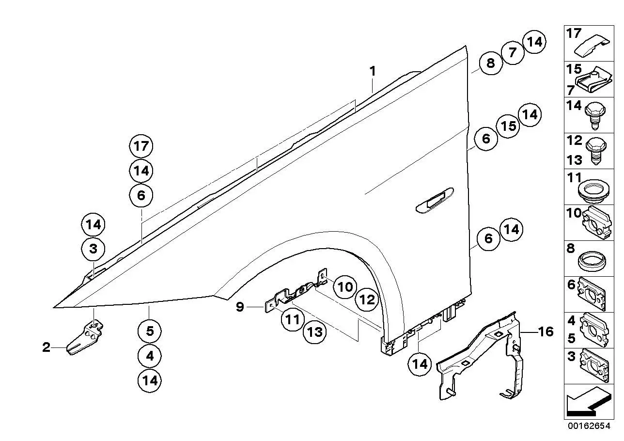 BMW Gleitelement Stossfänger E90 E92 E93 41317173594 - 3er