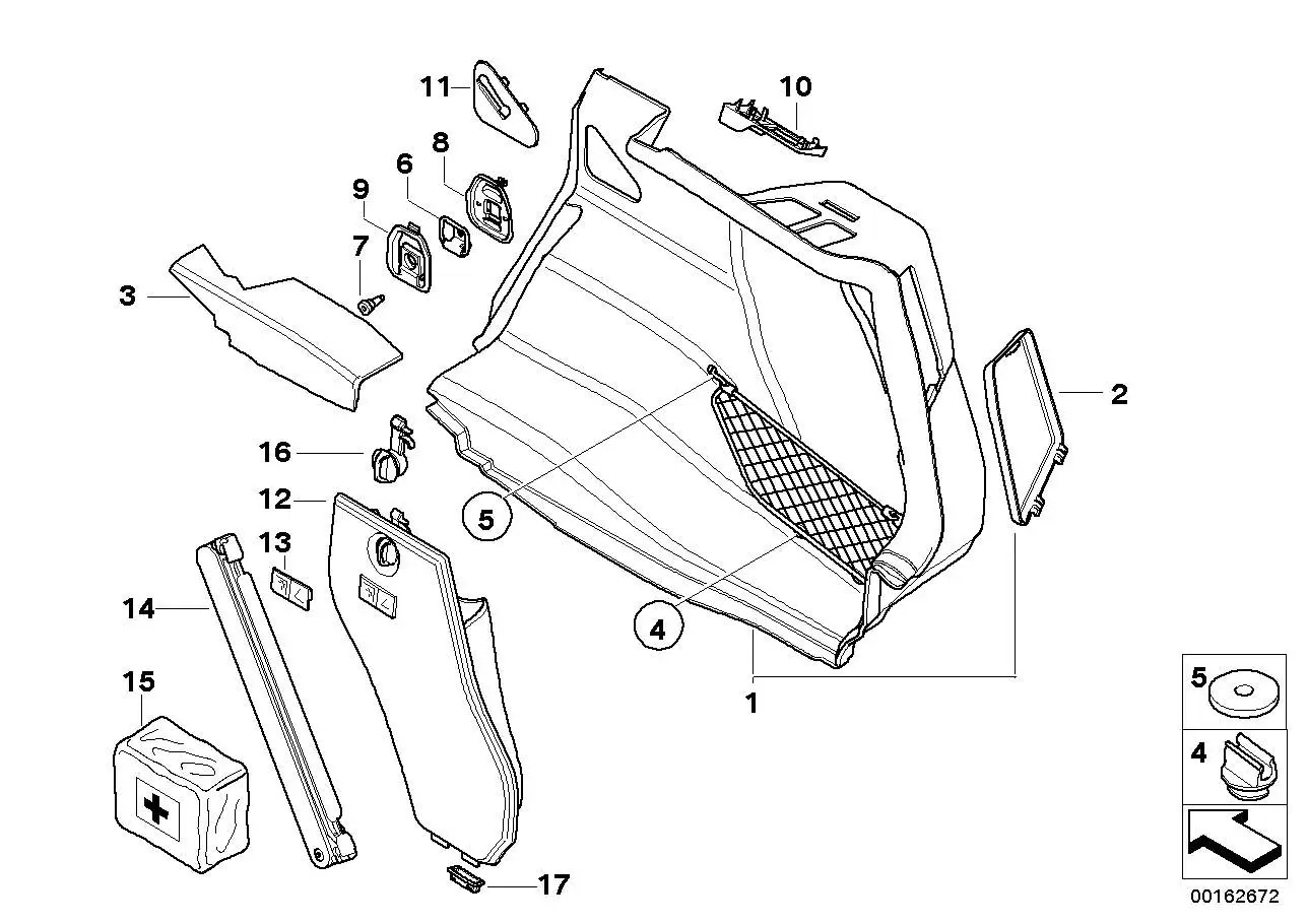 BMW Halter Ablagenetz E81 E82 E87 E88 R61 51479147398