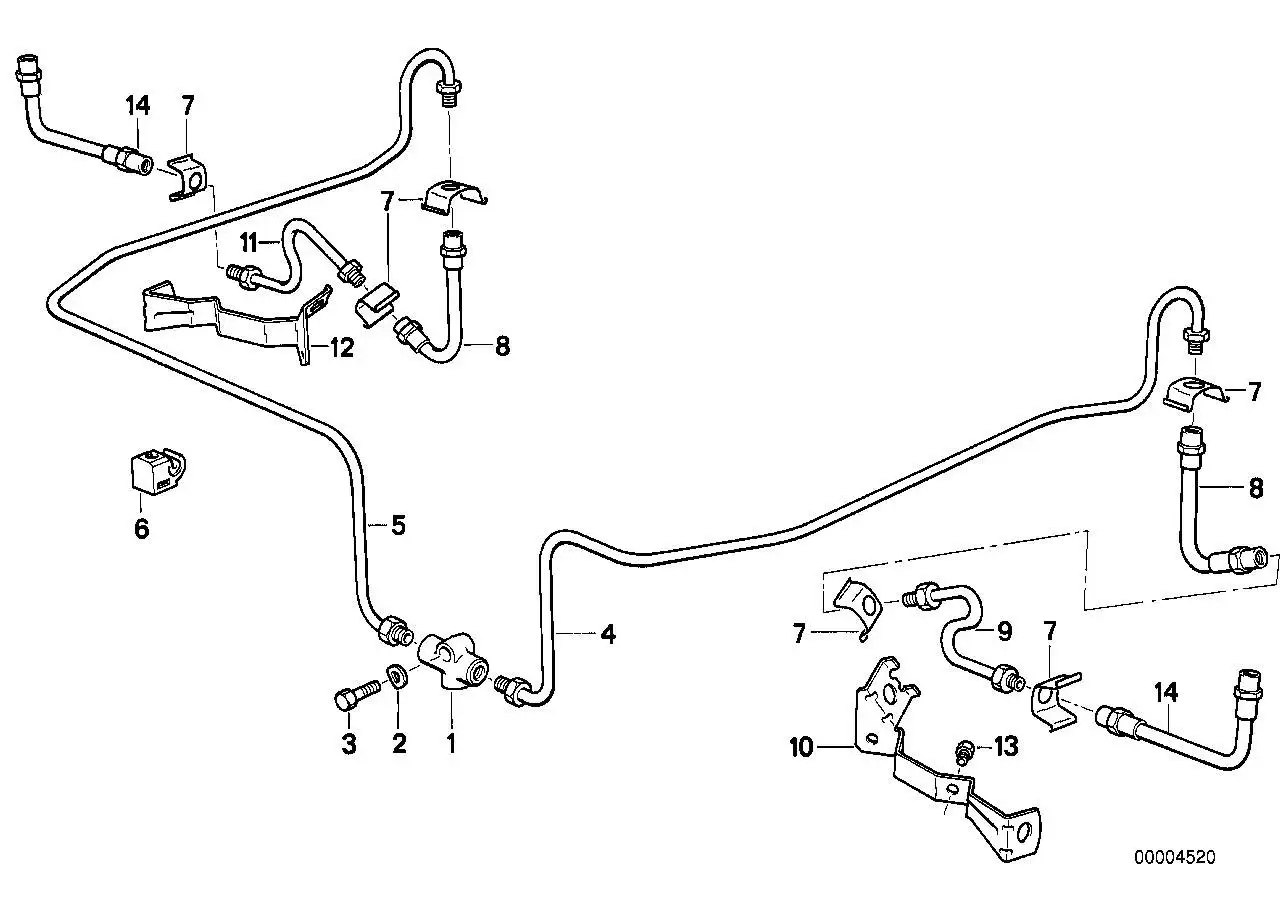 BMW Rohrleitung E12 E21 E23 E24 E28 E32 E34 E36 34326755592 - Bil