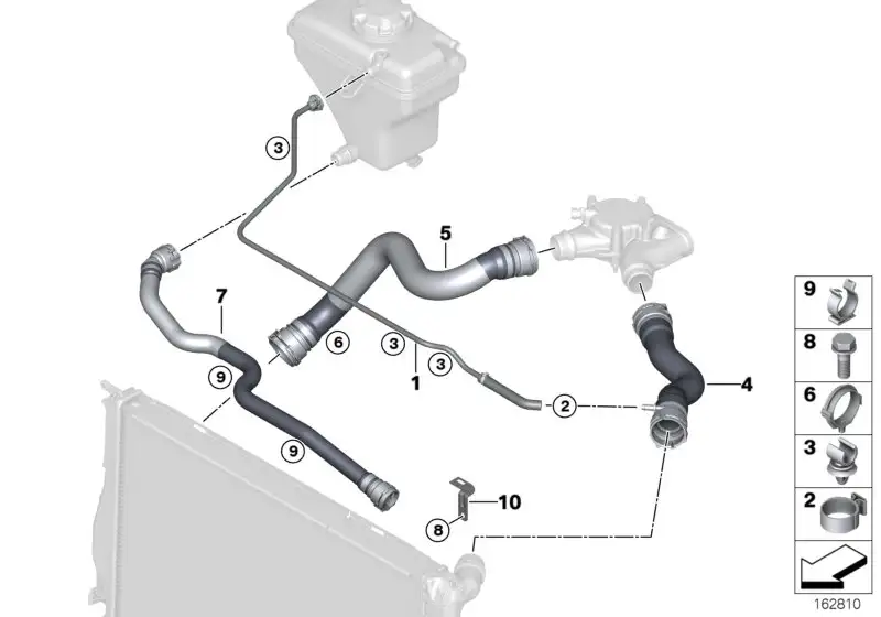 BMW Schlauch Kühler oben-Thermostat E90 E92 E93 11537838214