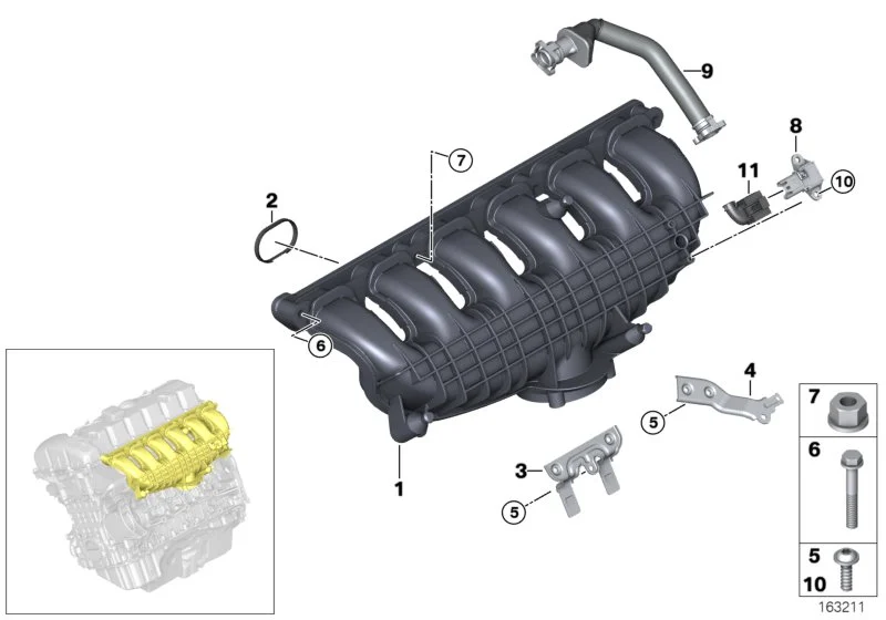 BMW Entlüftungsschlauch E82 E88 E89 E90 E91 E92 E93 11157553949