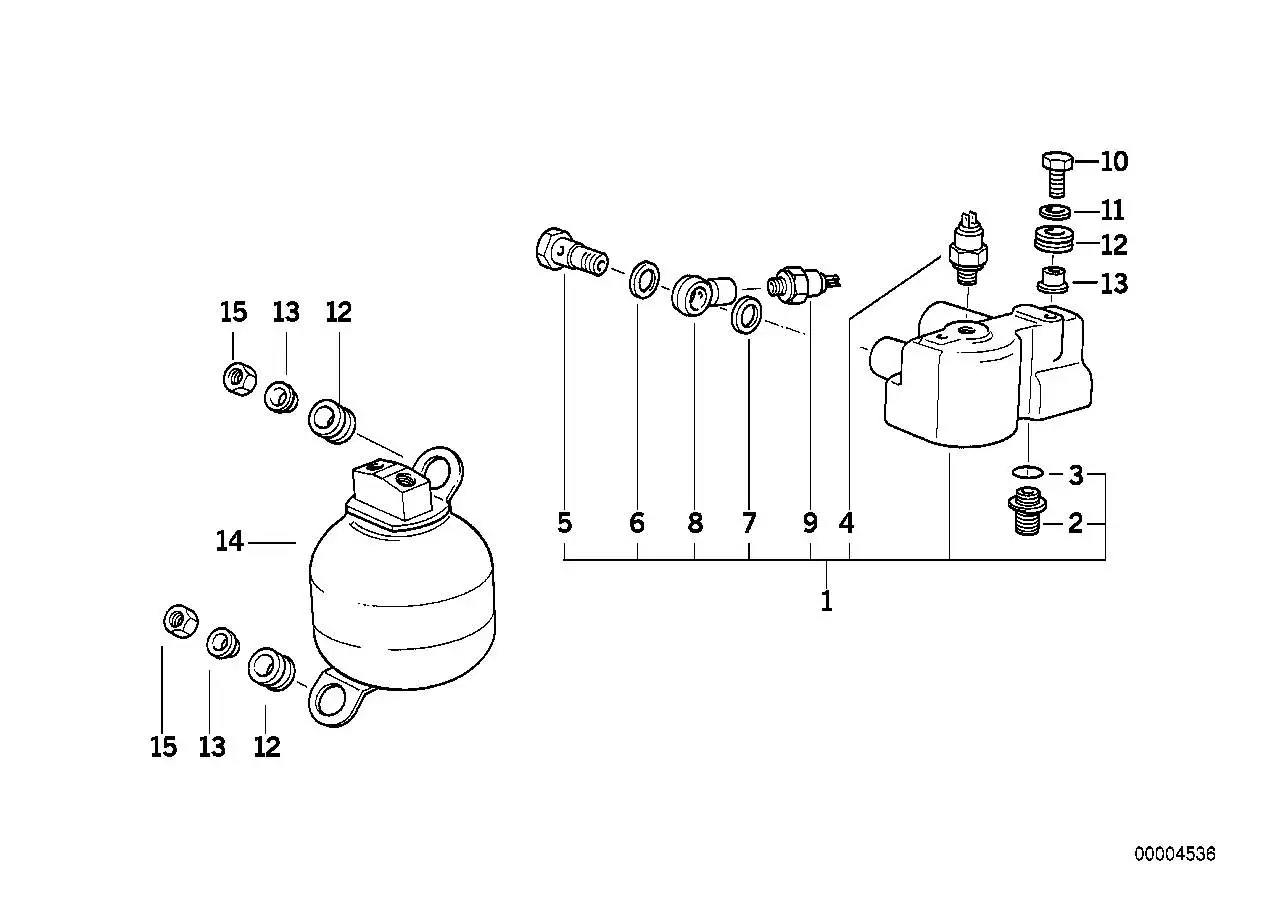 BMW Druckspeicher E31 E32 E34 34331162056 - 5er E34, 7er E32, 8er