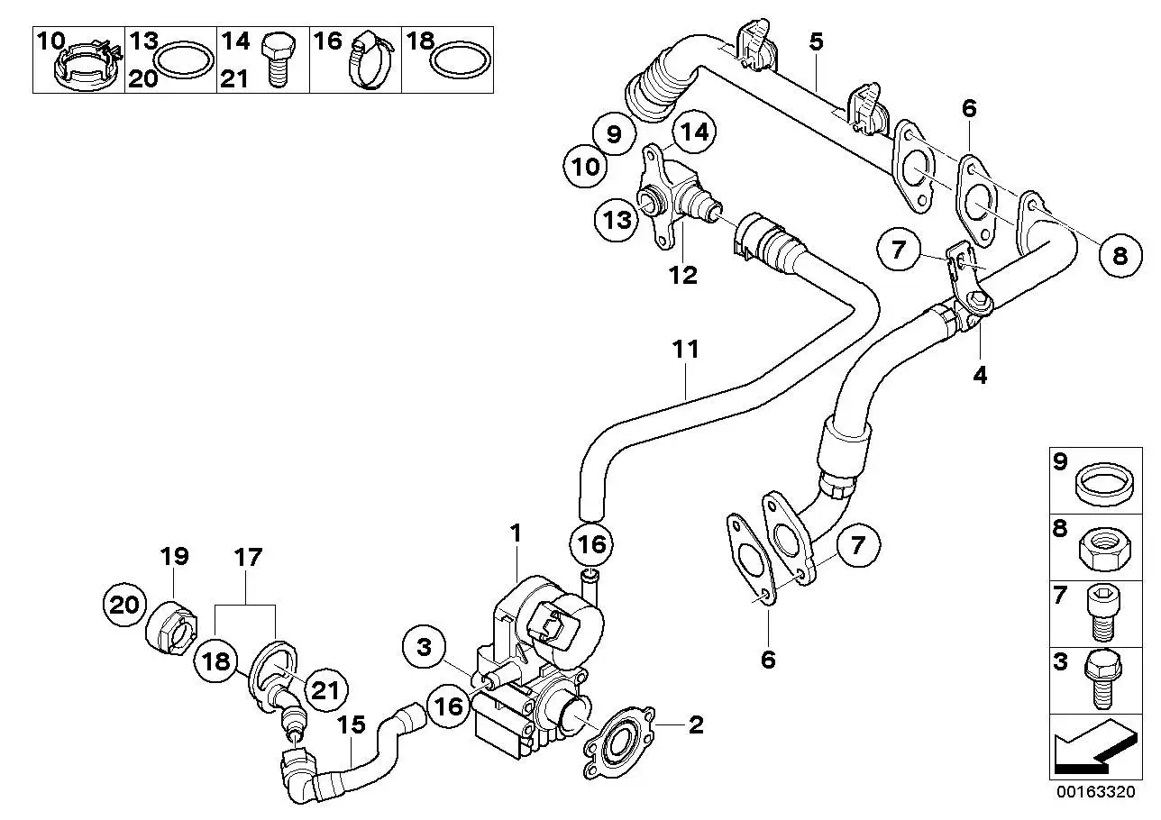 BMW AGR-Ventil E60 E61 E63 E64 E90 E91 E92 E93 F10 F11 1171754841