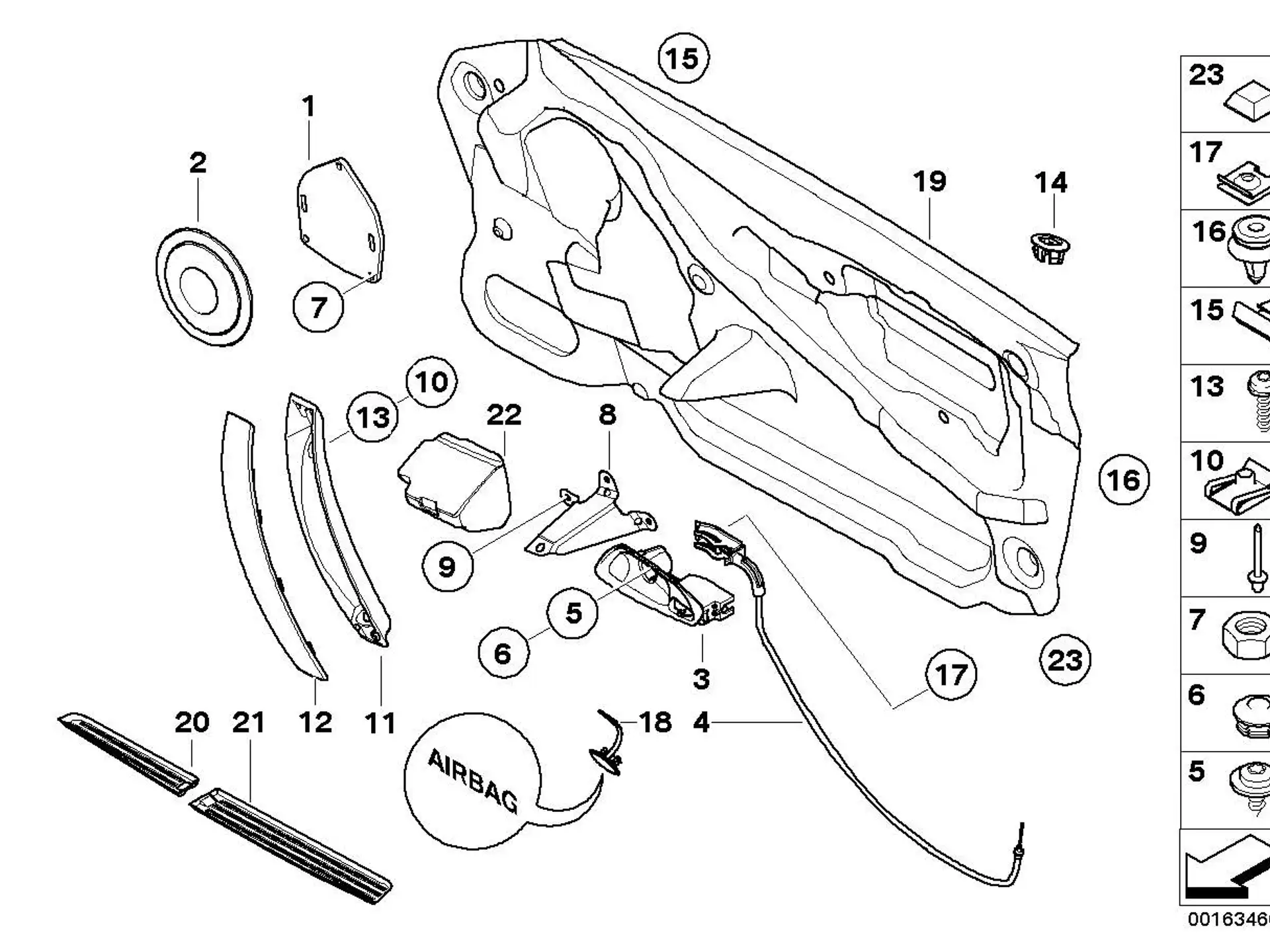 BMW Spange Türgriff innen rechts 51418040696