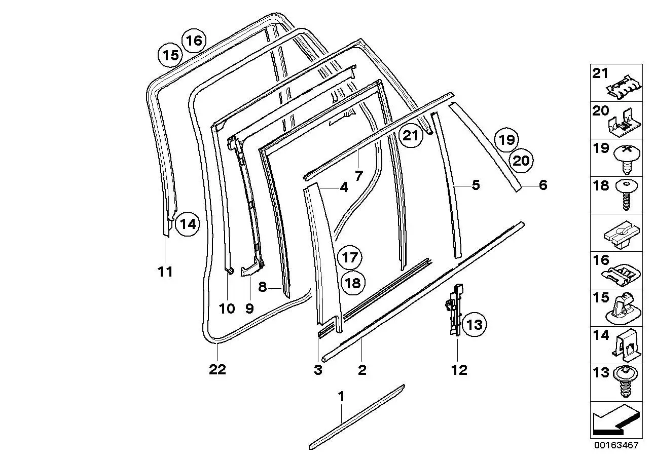 BMW Türdichtung hinten E70 51767220382 - X5 E70
