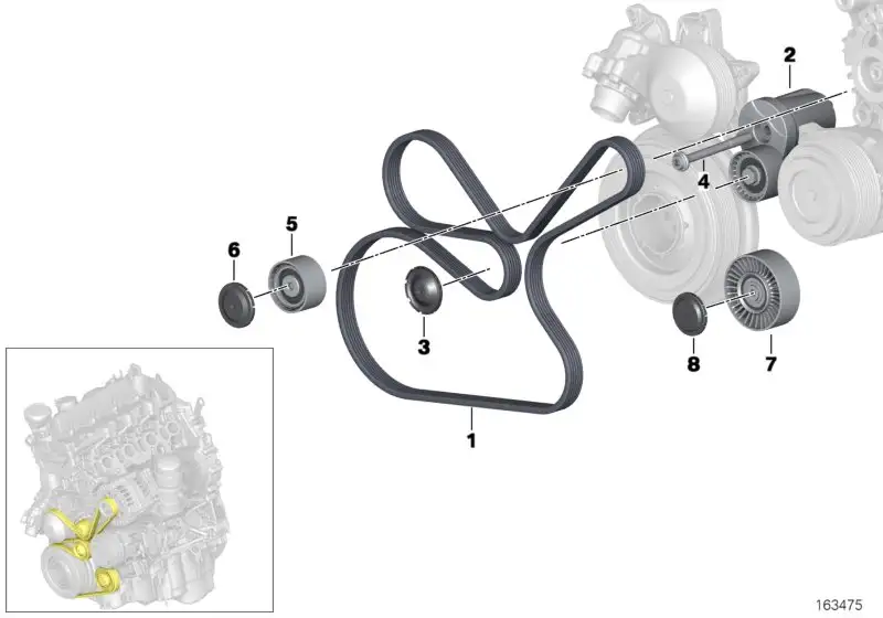 BMW Schutzkappe Spannrolle E60 E61 E70 E71 E81 E82 E83 E84 E87 E8