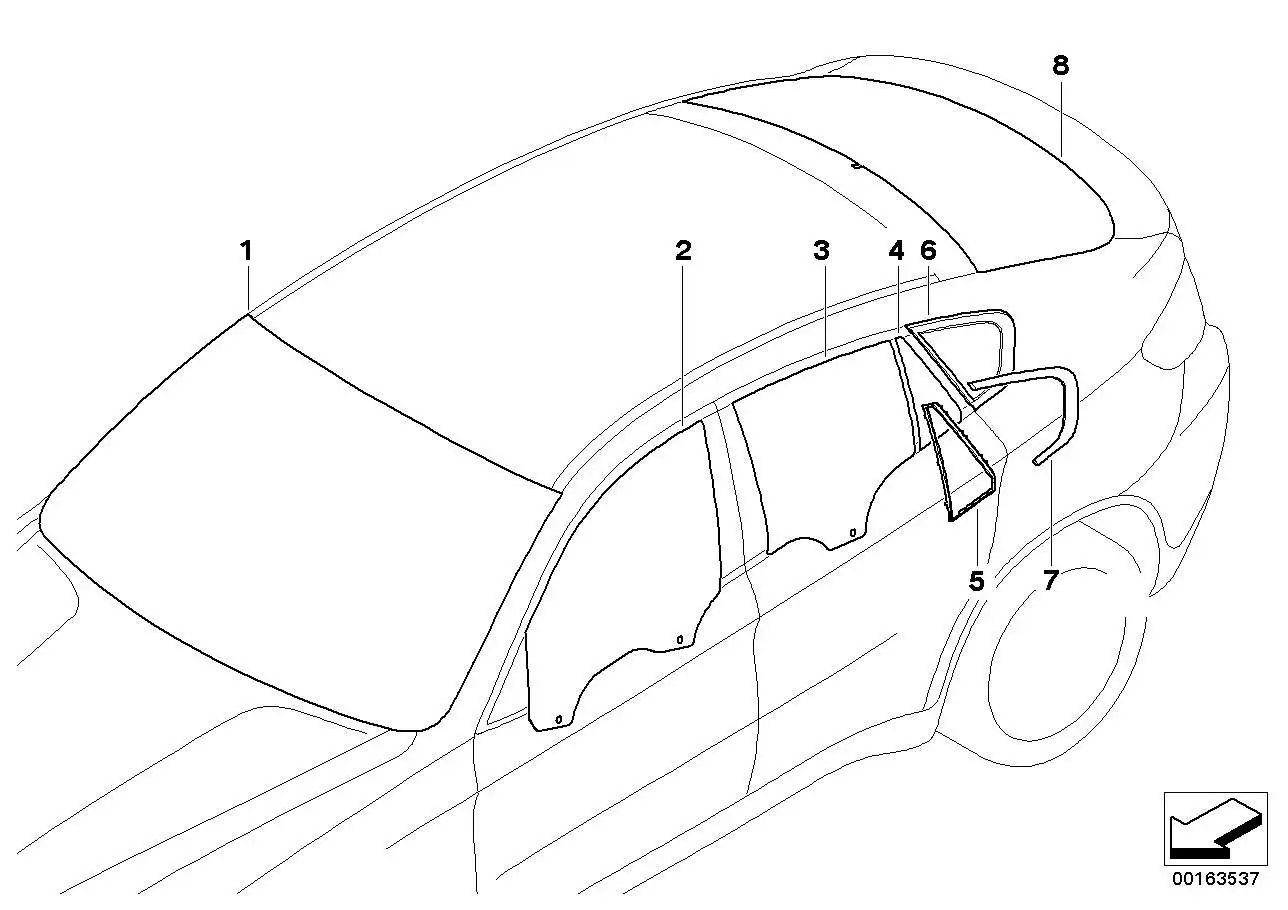 BMW Heckscheibe grün mit Antenne 51317195331 - Bildposition 08