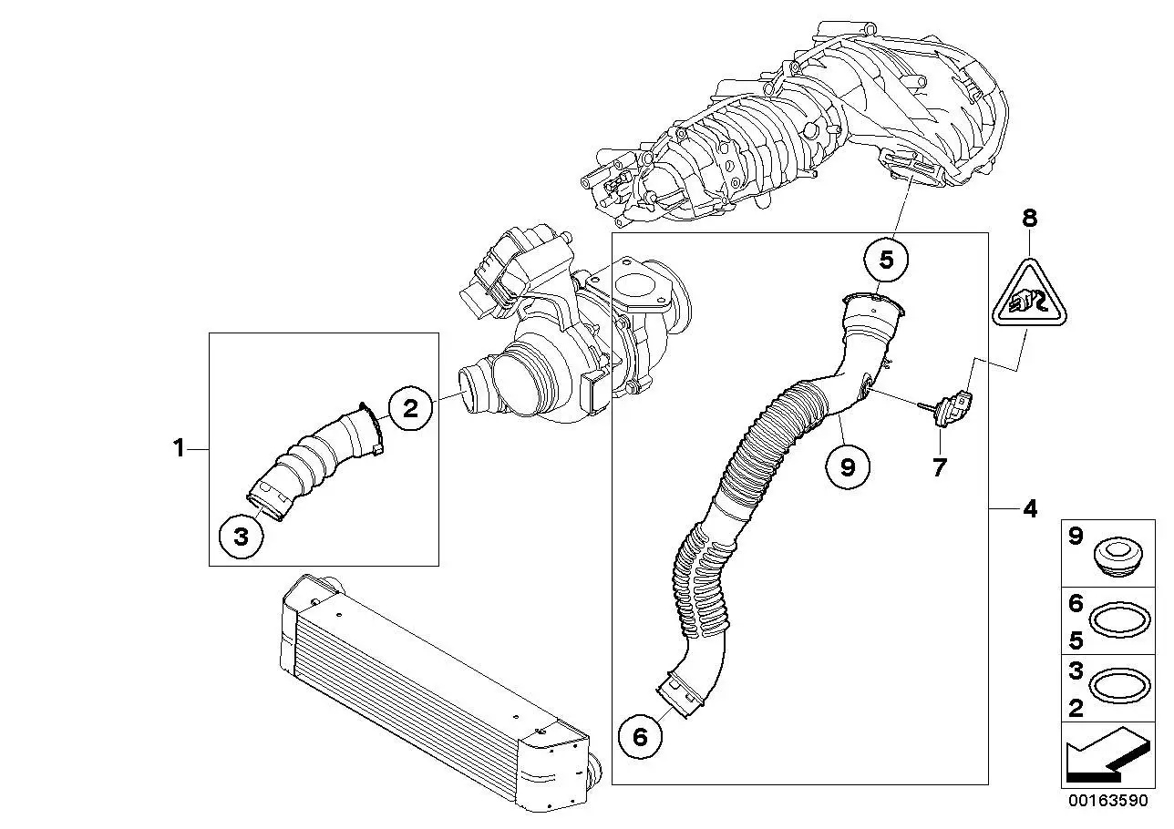 BMW Ladeluftleitung E83 11613448467 - X3 E83