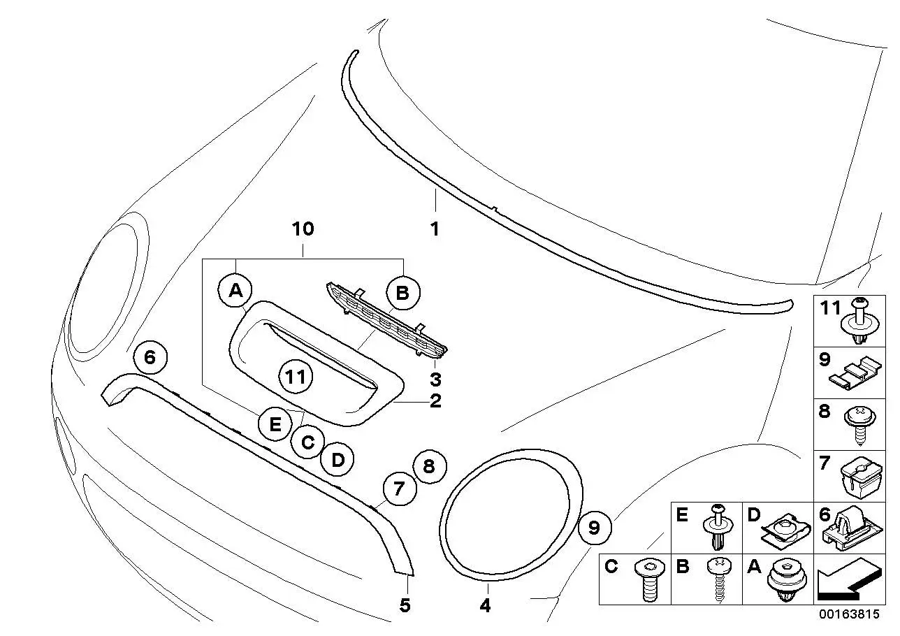 BMW Wärmeisolierung Lufteinlassblende 51482183986