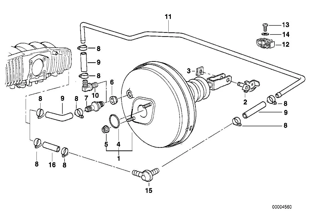 BMW Bremskraftverstärker E36 34331162963 - Bildposition 01
