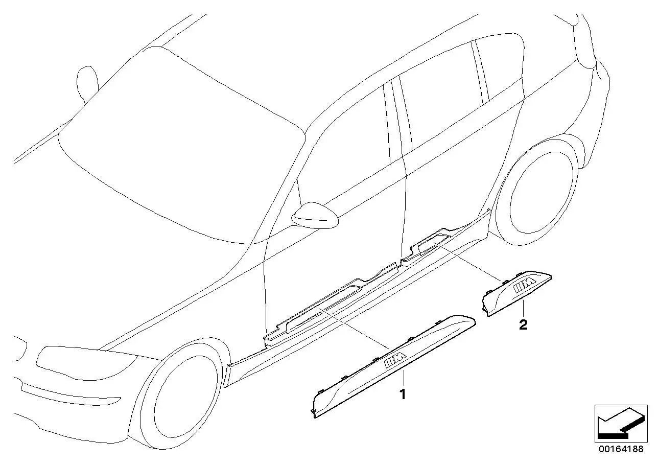 BMW M Blende Einstieg vorne rechts E87 51477906818 - 1er E87