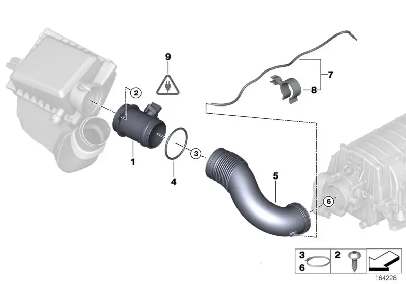 BMW Heissfilmluftmassenmesser E53 E60 E61 E63 E64 E65 E66 1362756