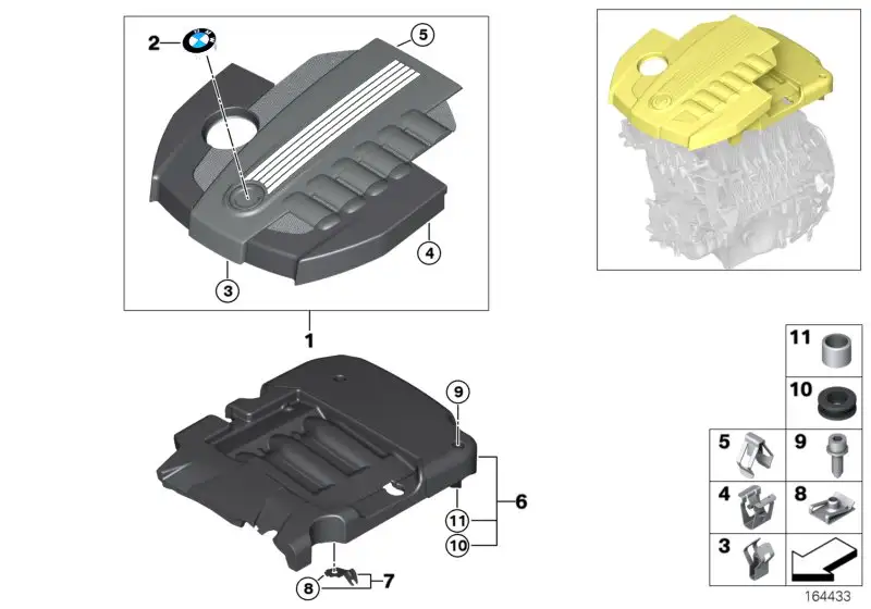 BMW Abdeckung Akustik hinten E70 E71 11147807643 - X5 E70 SAV, X6