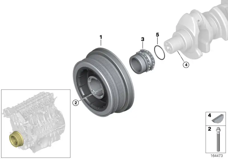 BMW Schwingungsdämpfer E39 E46 E53 11232247890 - 3er E46, 5er E39