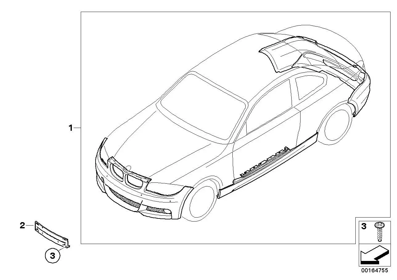 BMW Unterlage Kennzeichen grundiert E82 E88 51117896726