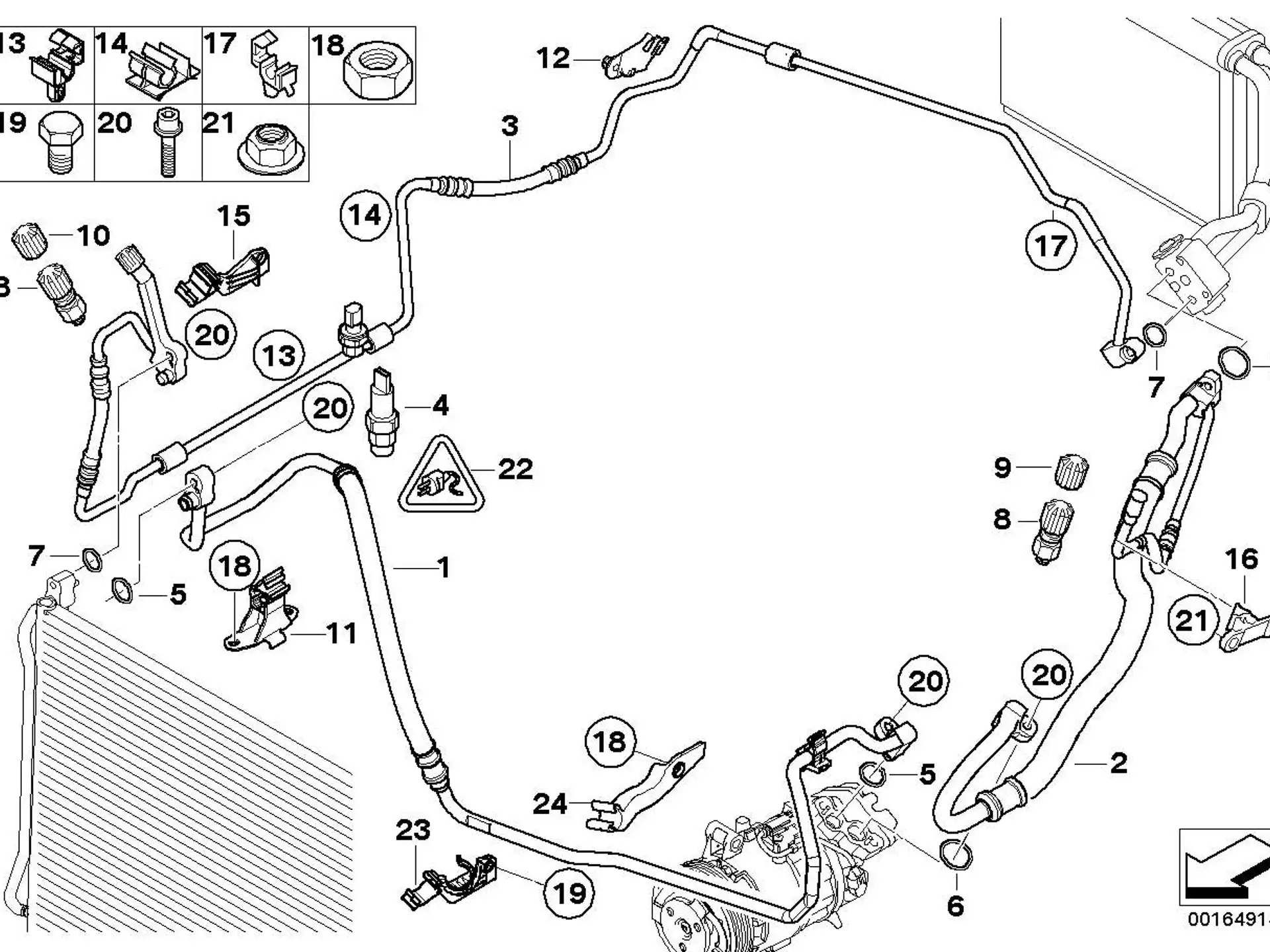 BMW Druckleitung Kondensator-Verdampfer E81 E82 E84 E87 E88 E90 E91 E92 E93 64539151734