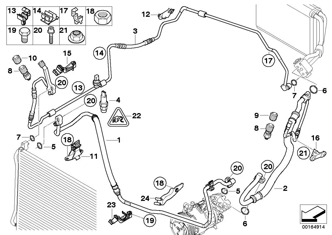 BMW Druckleitung Kondensator-Verdampfer E81 E82 E84 E87 E88 E90 E