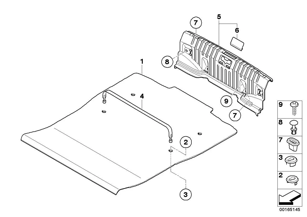 BMW Einlegeboden Gepäckraum E82 51472996869 - Bildposition 01