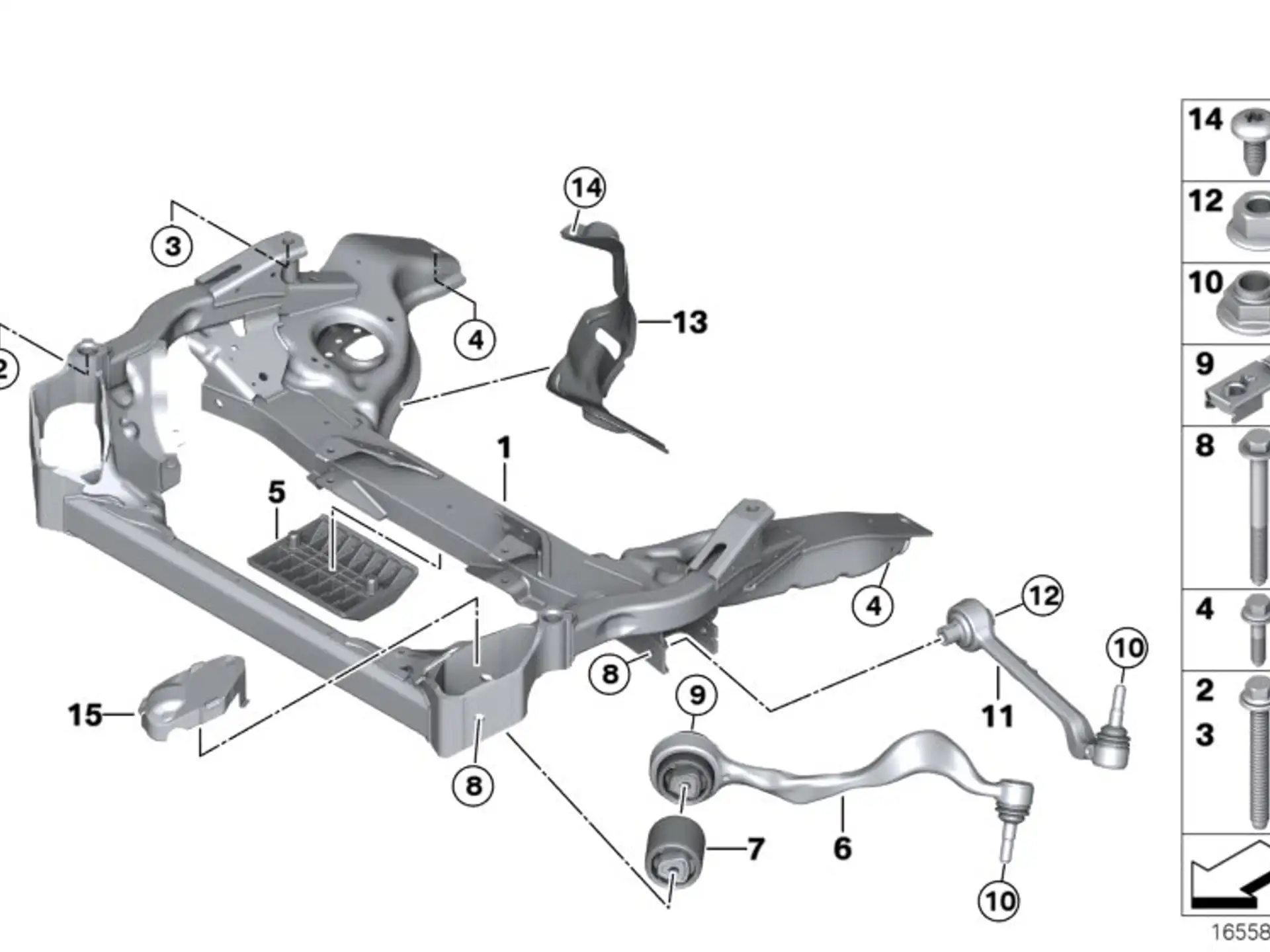 BMW Zugstrebe mit Gummilager links E82 E90 E92 E93 31102283575