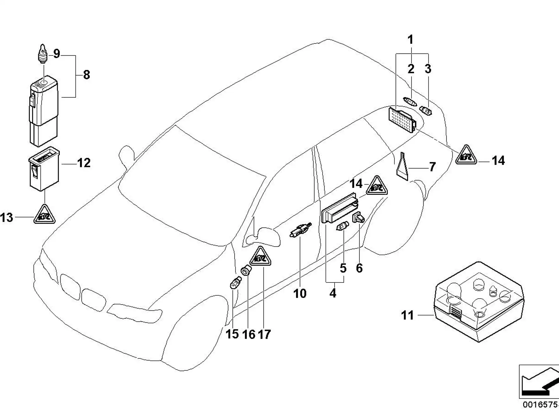 BMW Gepäckraumleuchte/Heckklappe E52 E53 63316962044