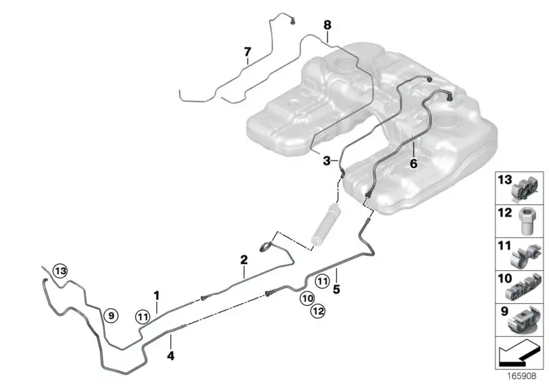 BMW Kraftstoff-Vorlaufleitung E70 E71 F15 F16 16117164396