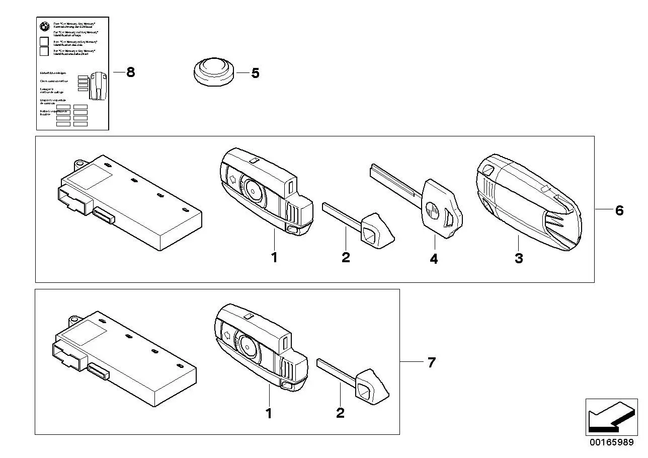 BMW Hinweisschild Key Memory E34 E39 E52 E53 E60 E61 E63 E64 E70