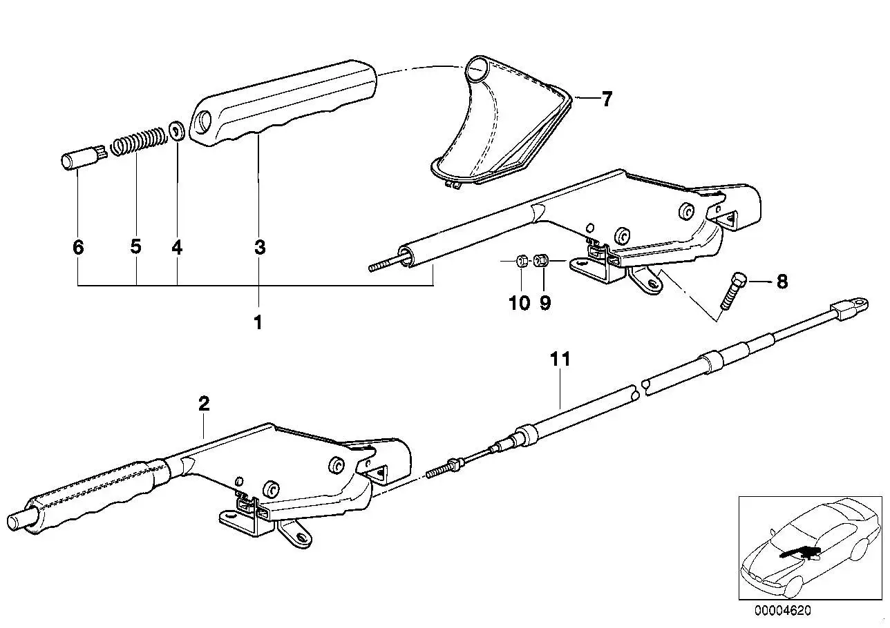 BMW Handbremsbowdenzug 34401166055