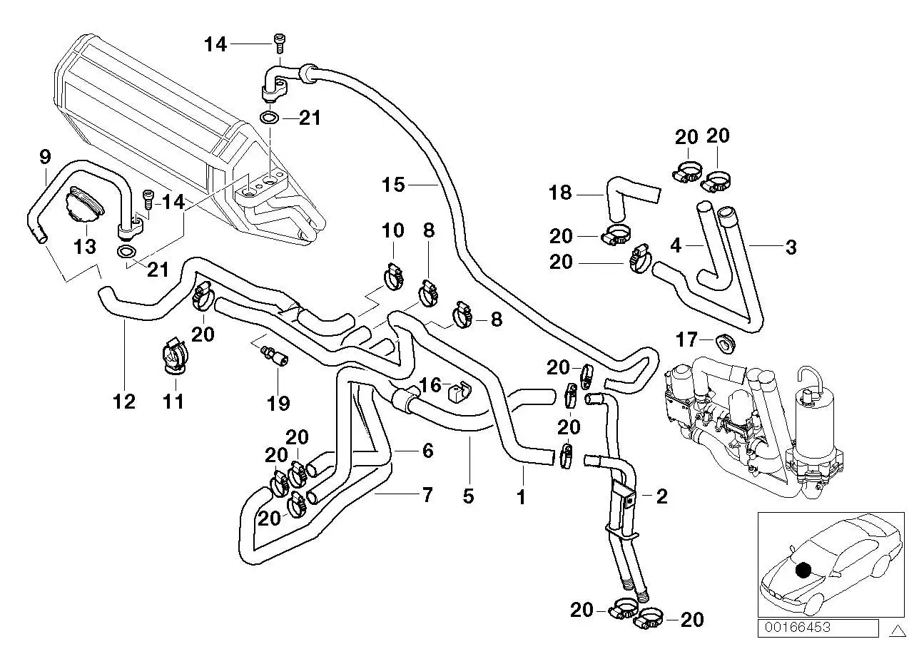 BMW Schlauch Doppelrohr-Wasserventil E39 64218378951