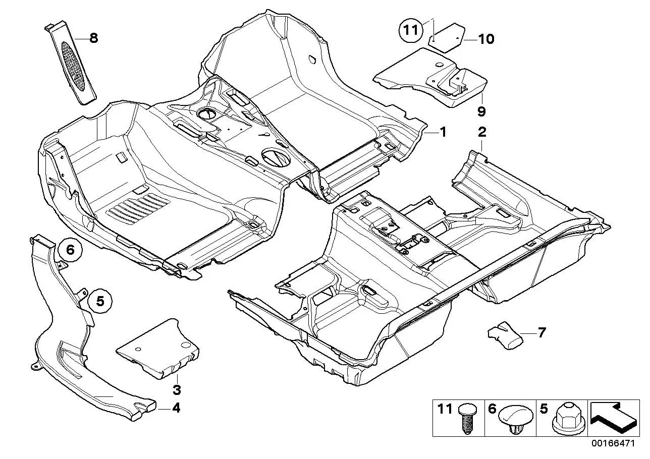 BMW Bodenverkleidung hinten E93 51477265968 - 3er E93
