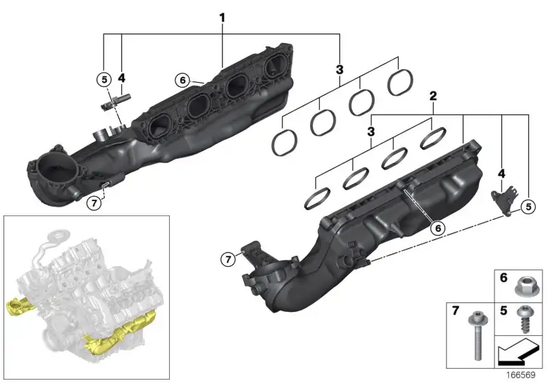 BMW Sauganlage E70 E71 E72 F01 F02 F04 F07 F10 F11 F12 F13 116175