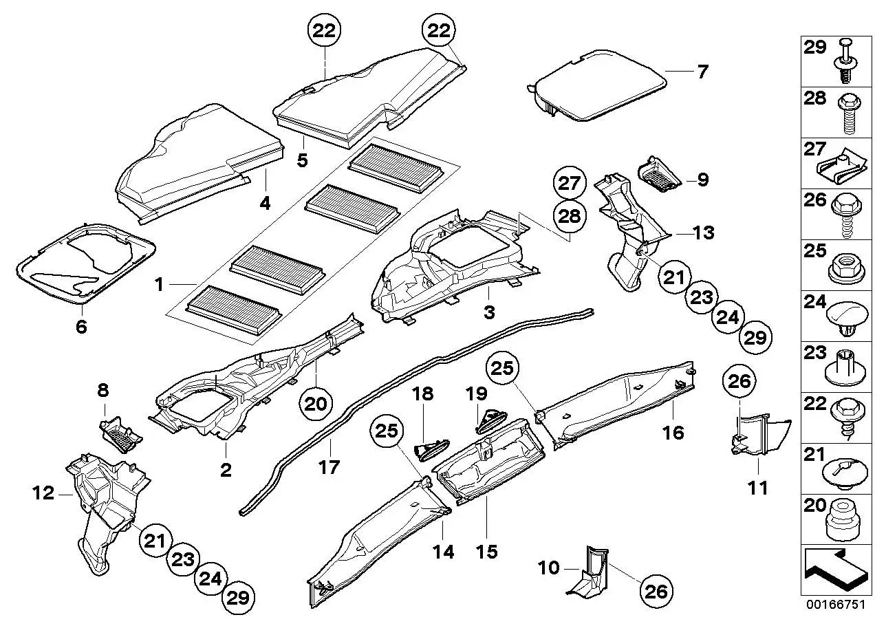 BMW Gehäuse Mikrofilter Oberteil links E90 E92 E93 64316958815 -