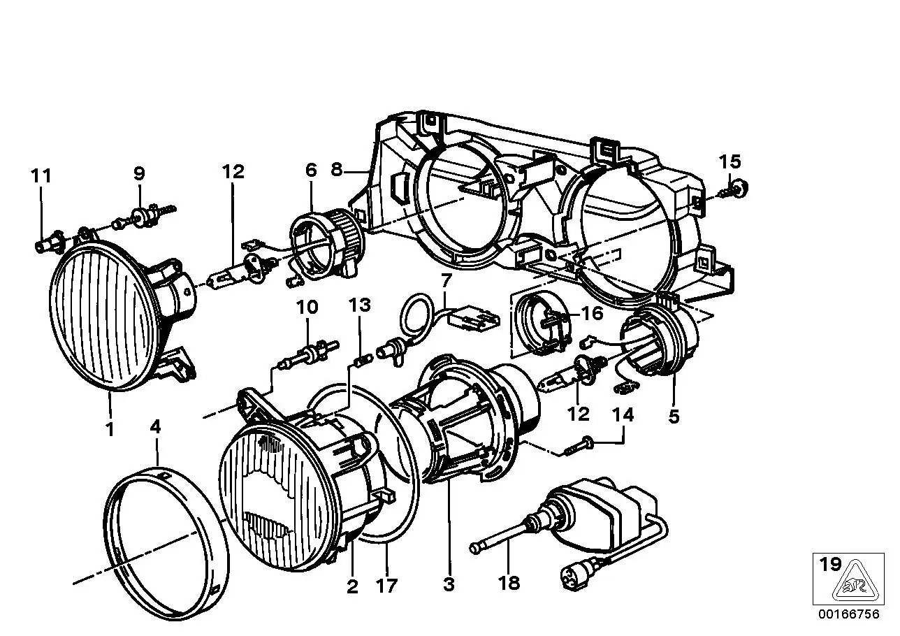 BMW Streuscheibe rechts E32 E34 63121390622 - Bildposition 02