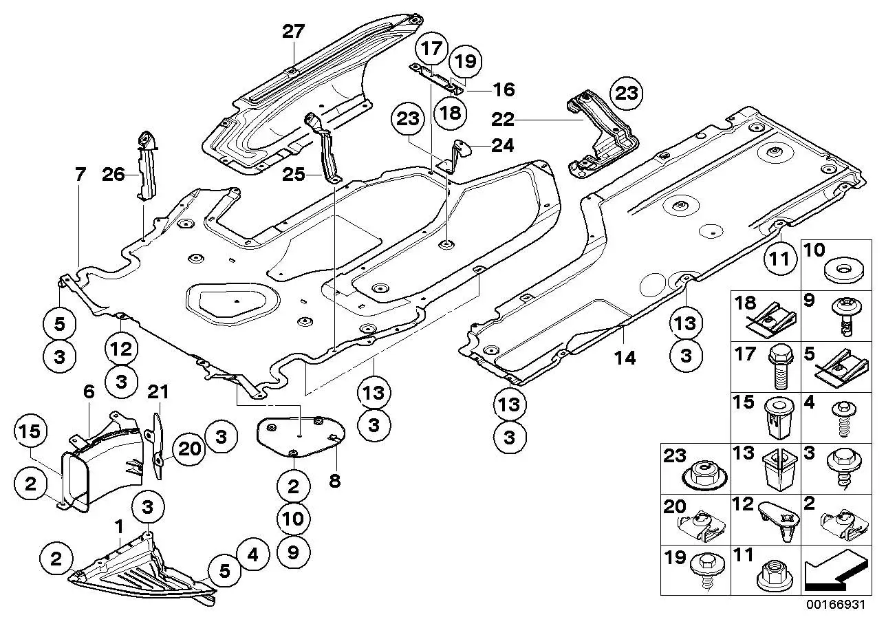 BMW Unterbodenverkleidung Mitte E63 E64 51757148184