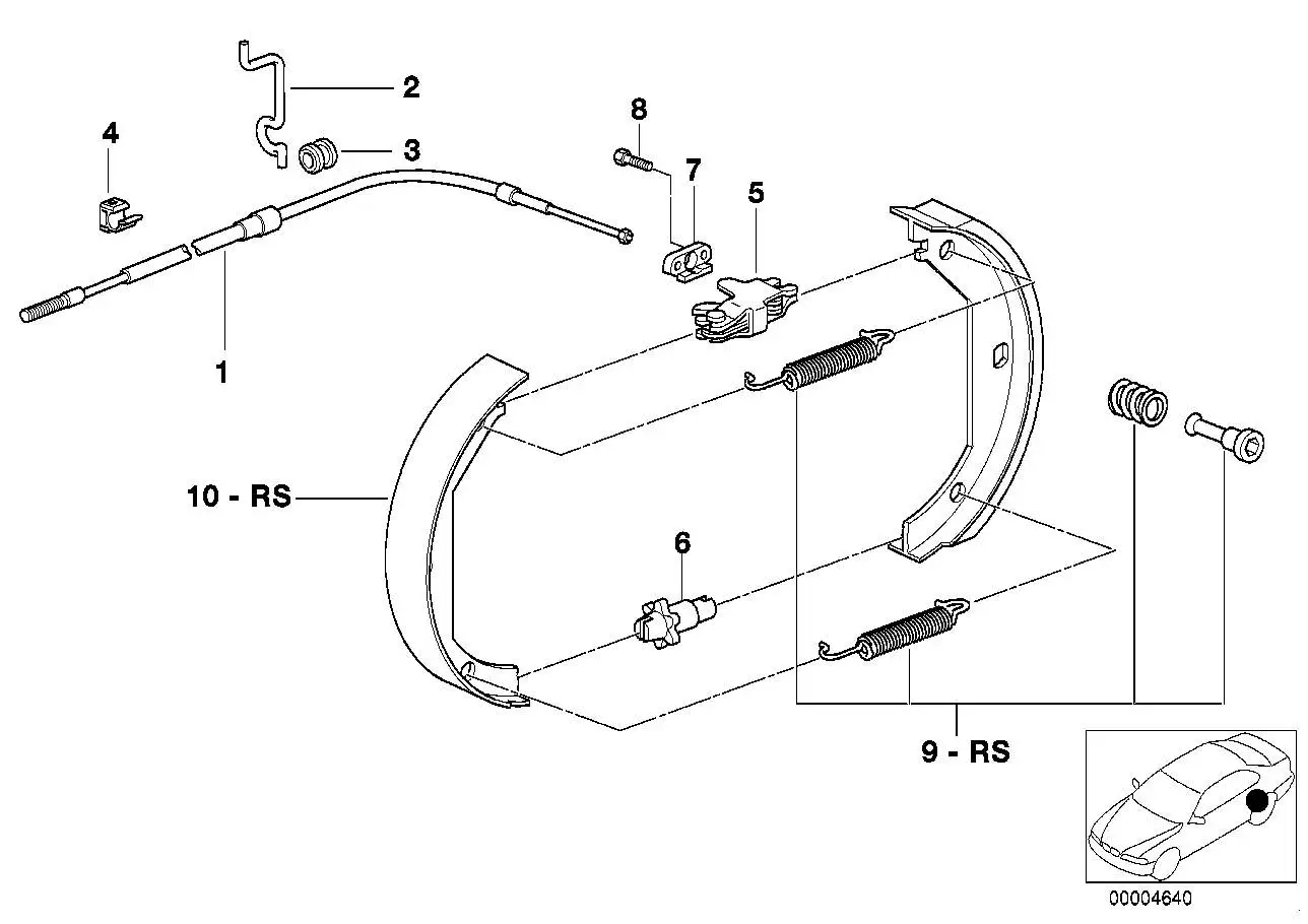 BMW Halter Handbremsbowdenzug E39 E53 34411166019 - Bildposition