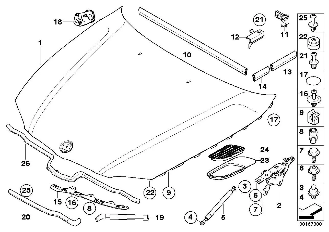 BMW Abdichtung Frontklappe hinten E90 E91 E92 E93 51717060565 - B