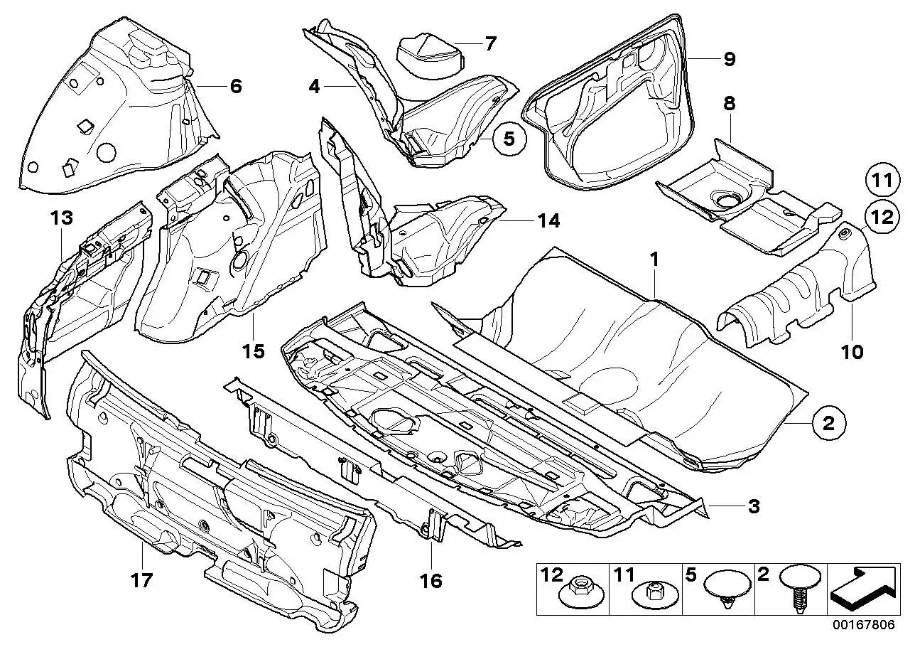BMW Schallisolierung Tür hinten links E60 E61 51487033653