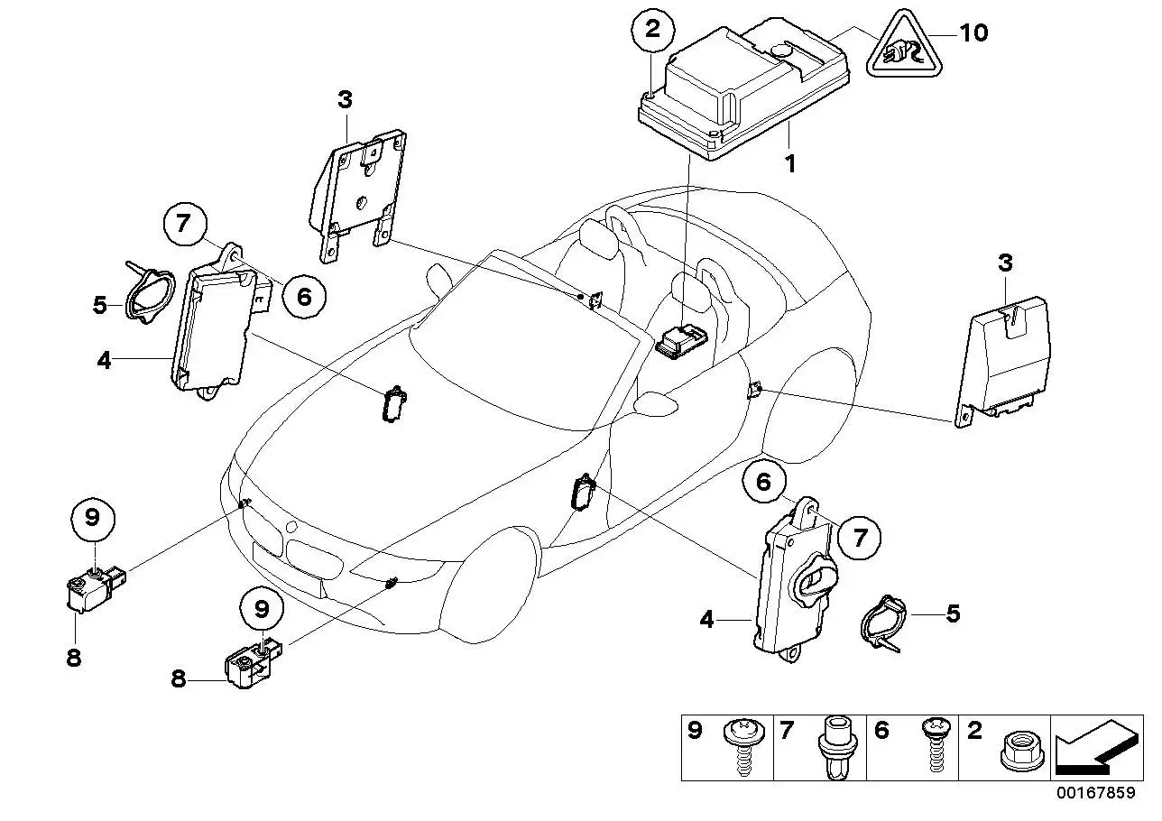 BMW Sensor B-Säule rechts E85 65776948088 - Z4 E85