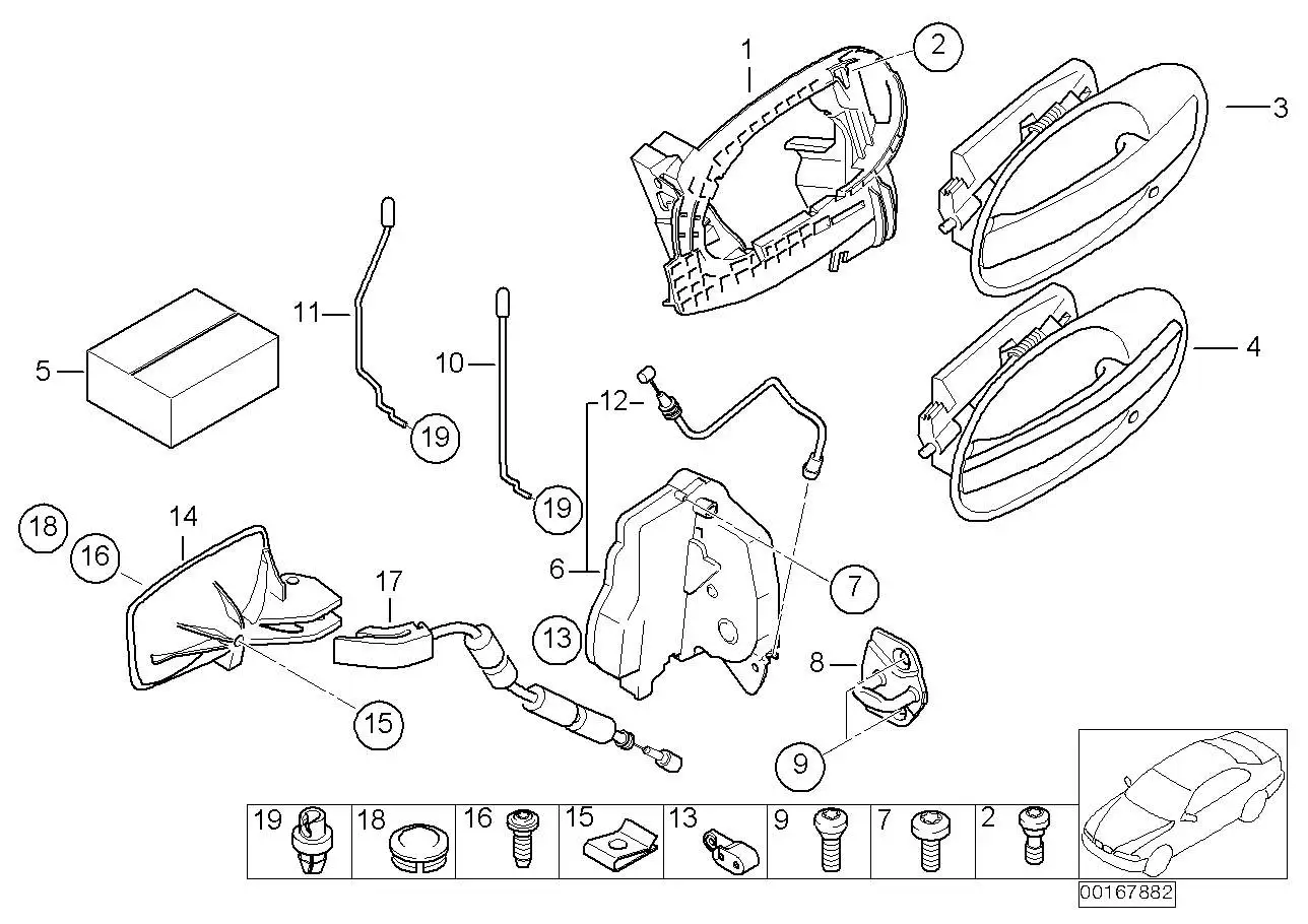 BMW Bowdenzug links E65 E66 51227024645 - 7er E65 Limousine, 7er