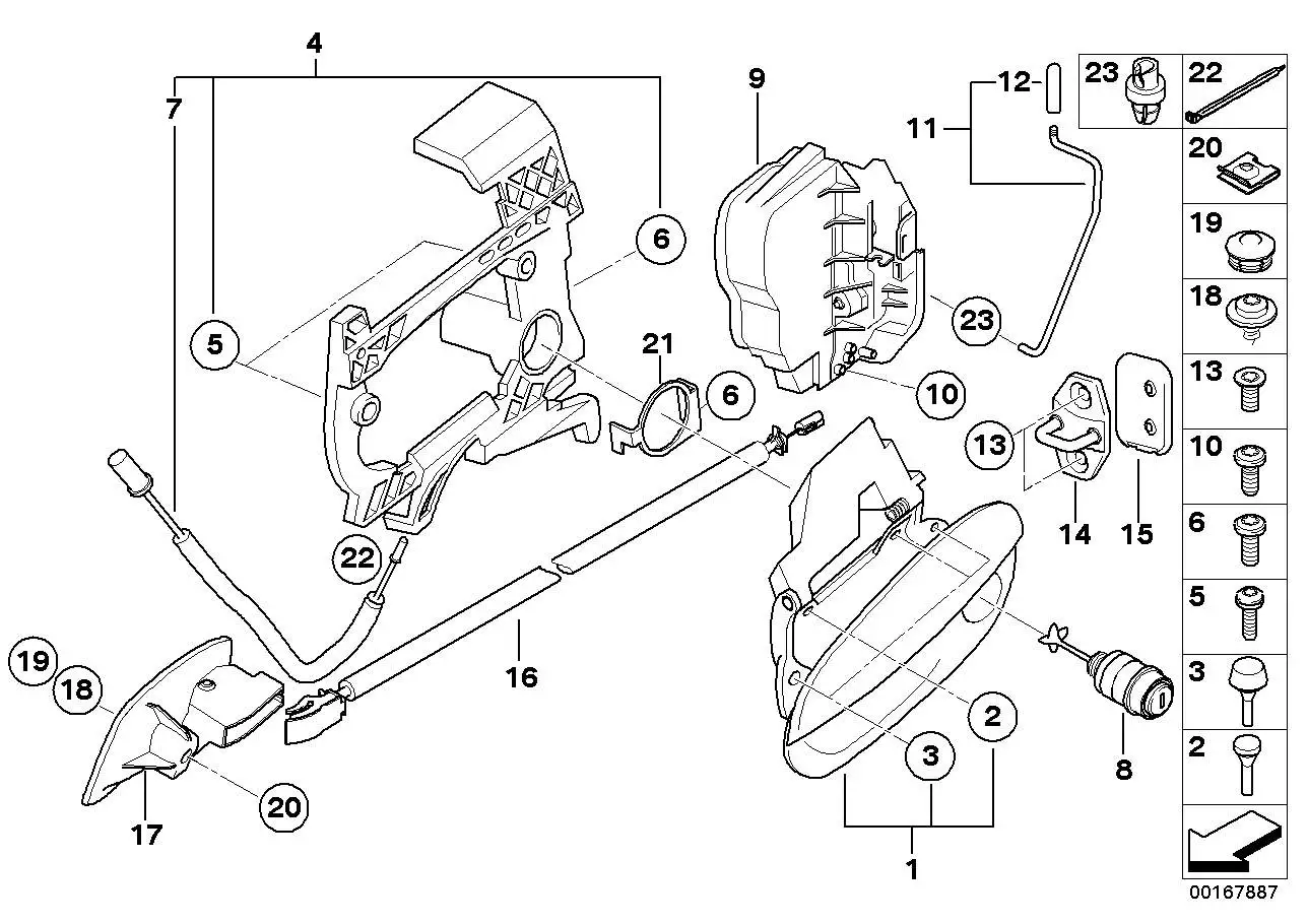 BMW Verschluss mit Schlüssel links E85 E86 51217114961 - Z4 E85,