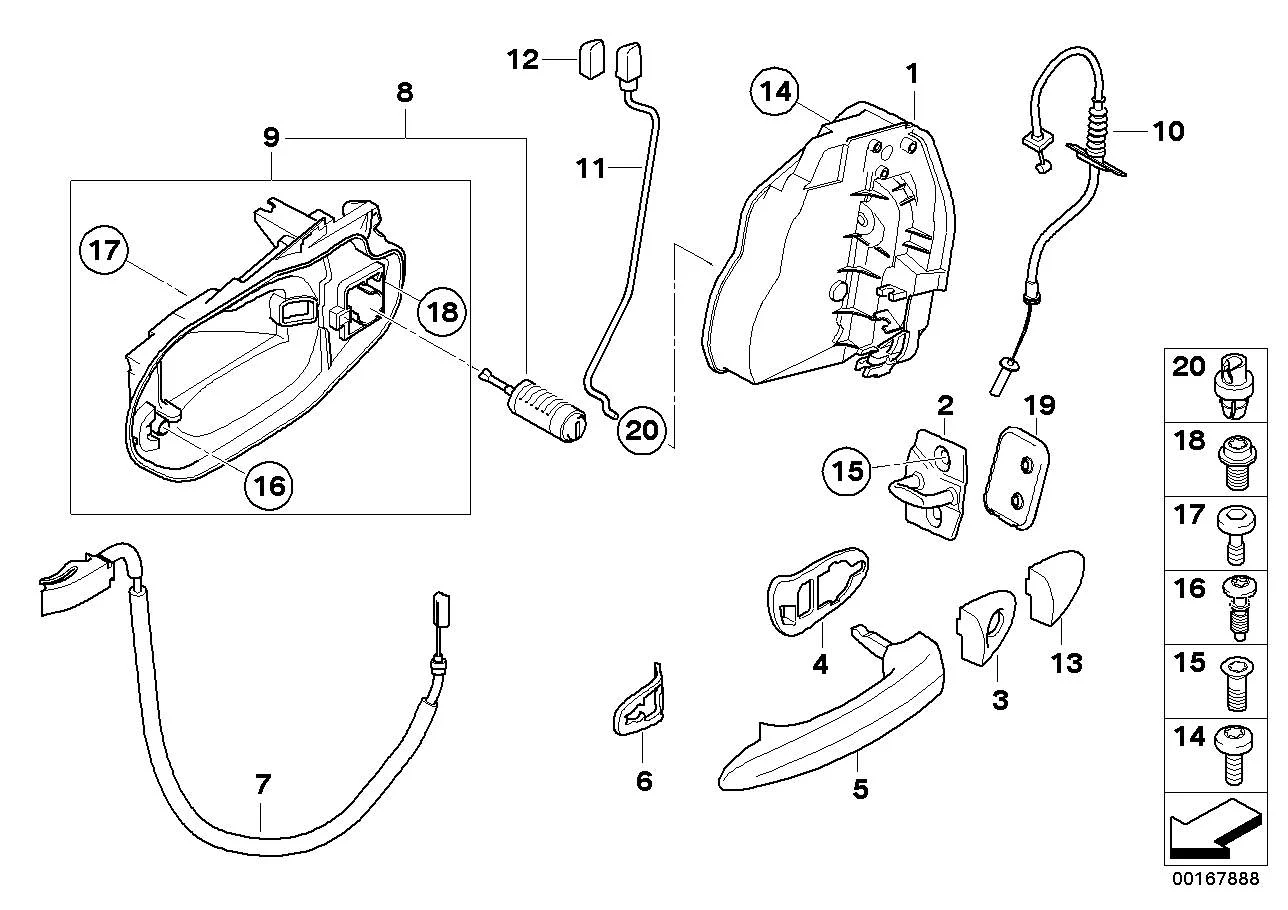 BMW Bowdenzug Türöffner vorne E83 51203330985